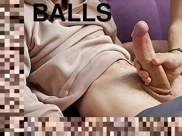 Jerking off to friend and Horny from his huge cock. A lot of sperm.