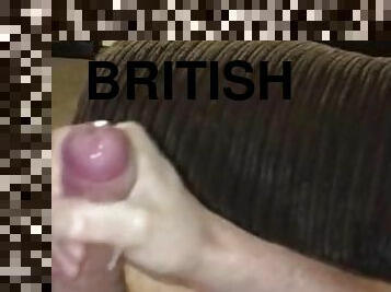 masturbation, amateur, ejaculation-sur-le-corps, énorme-bite, britannique, canapé, solo, bite