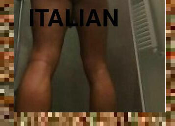 Italian Stallion takes a warm shower
