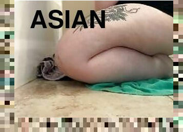 asiatique, baignade, gros-nichons, masturbation, giclée, amateur, ados, belle-femme-ronde, seins, douche