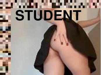 hot student shows her pussy