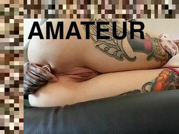 masturbation, orgasme, amateur, babes, jouet, petite, solo, tatouage, petits-seins