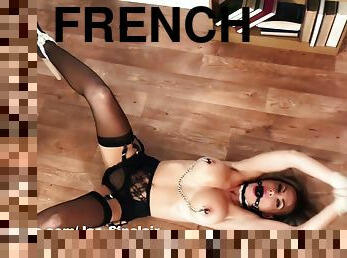 cul, femme-de-ménage, bdsm, française, bas, blonde, solo, bâillonnement, bondage