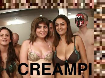 arsch, groß-titten, creampie, gruppensex, bukkake, unterwäsche, brunette