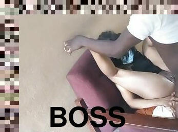 asiático, teta-grande, secretária-secretary, ébona, interracial, hotel, patrão, chupando