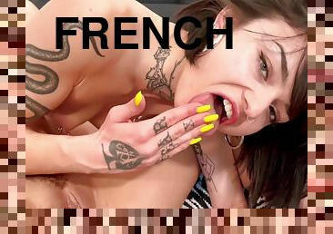 Two Brunette Chicks Having Hard Fucked By A French Cock 15 Min