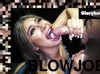 GloryholeSecrets - Hot Blonde Babe Puts Cocks In Her Mouth AT The Gloryhole