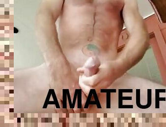 masturbation, amateur, ejaculation-sur-le-corps, énorme-bite, solo, bite