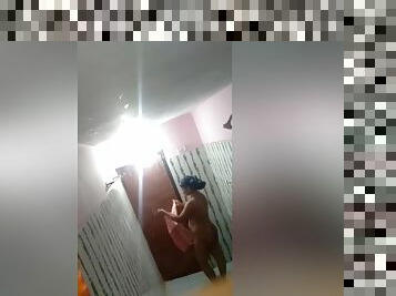 ligo, baguhan, milf, hindu-kababaihan, kamera, ligo-shower, solo, morena, nakatago