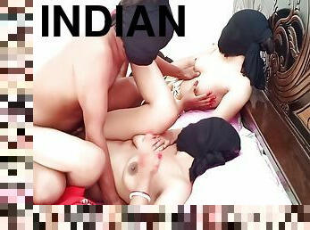 Indian Two Hot Milf Aunty Ritu & Anjali Fucking With One Boy