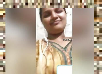 Today Exclusive- Horny Desi Girl Showing Her Boobs And Pussy On Video Call Part 1