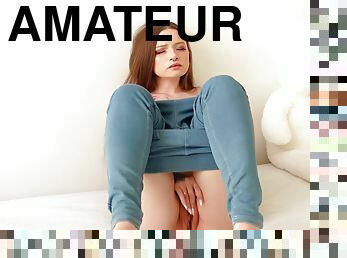 Girl In Jeans Masturbates Pussy