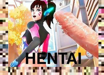D.VA's Ass Got Ejected, Fucked, And Cum Blasted All Over Her Face