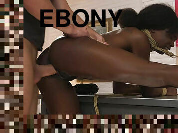 Ebony petite Ana Foxxx gets her ass fucked