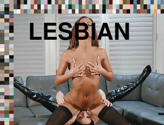 Hotties Petra Blair and Aila Donovan have lesbian sex fun