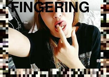 Fingering for the first time in front of the camera - RubyRuby