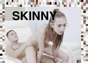 Skinny Bailey Base takes huge cock