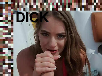 Tanned sex freak Kenzie Madison fucking on the boat