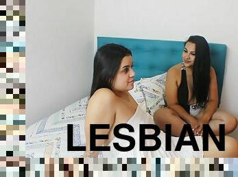 Cousins and horny lesbians fucking at home