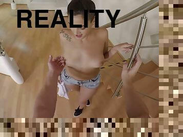 Penelope Cum sucks her roomate's cock then takes it for a ride in VR