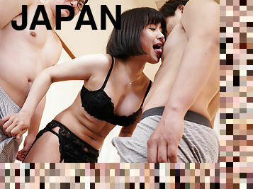 Japanese beauty Mari Koizumi gets pleasantly fucked in threesome