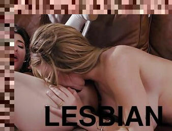 Sweet lesbian sex from busty Gabbie Carter and petite Jane Wilde