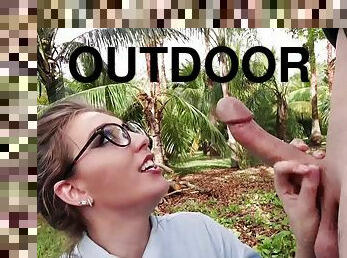 Jessie Wylde outdoor POV chair intense doggy style pussy fucking