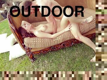 Kiera Winters gets eaten out and screwed outdoors