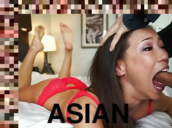 Asian Gal Gets Throated