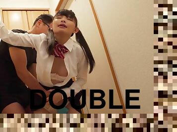 cute girl gets double