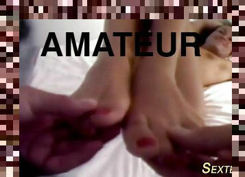 masturbation, collants, amateur, jouet, allemand, pieds, point-de-vue, fétiche, branlette-avec-les-pieds, colocataires