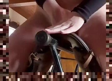 Fingering myself while riding in my saddle