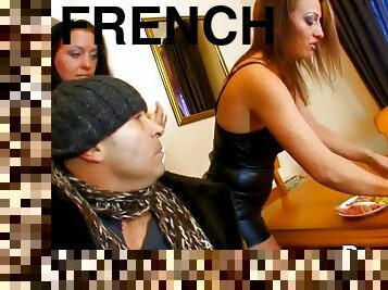 Two tattooed French bitches share a deep dicking
