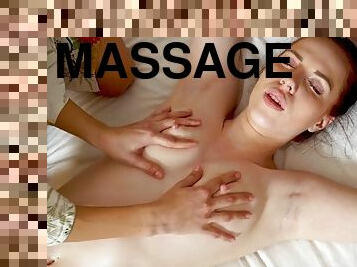 Daria Kuka enjoys a girls full body massage