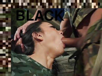 Bored lovers play their favorite sex games in the army
