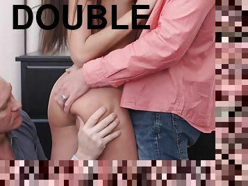 Double Penetration for gorgeous nubile teen - butt sex
