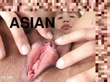 asiatique, masturbation, chatte-pussy, babes, japonais, gros-plan