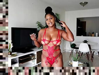 Ebony Arousing try-on lingerie
