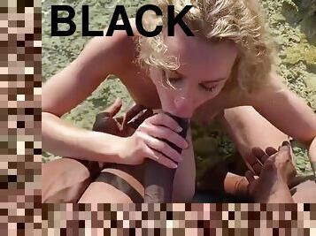 fisting, chatte-pussy, anal, énorme-bite, interracial, hardcore, black, couple, plage, point-de-vue