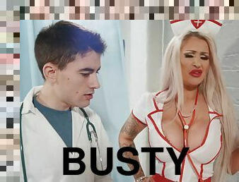 Busty doctor Brooklyn Blue fucks assistant