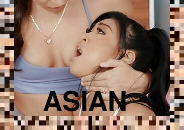 asiatique, orgasme, giclée, lesbienne, ados, hardcore, séance-dentraînement