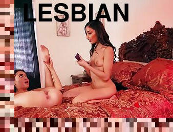 Slim darkhaired lesbians tribbing