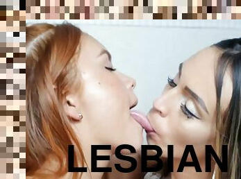 Alluring tarts lesbian kisses - breathtaking porn clip