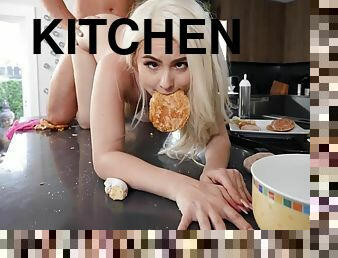 Weird kitchen shagging with Aria Banks