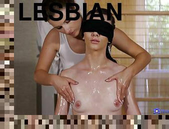 Erotic Blindfold Lesbian Massage 1 - Massage Rooms