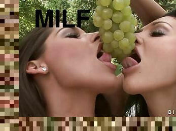 lesbienne, milf, jouet, banane