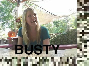 Sexy blonde comes to give a sex interview