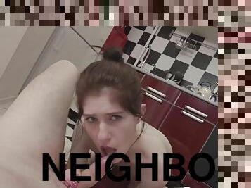 My neighbor enjoys a penis in her mouth - Blowing Cock