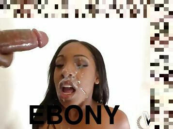Ebony plumper Layla Monroe - big black ass, black tits and cum on face