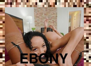 Ebony bimbos Alexis Tae and Nicole Kitt lesbian spicy adult scene
